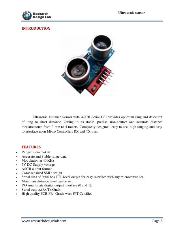serial ultrasonic distance measure sensor